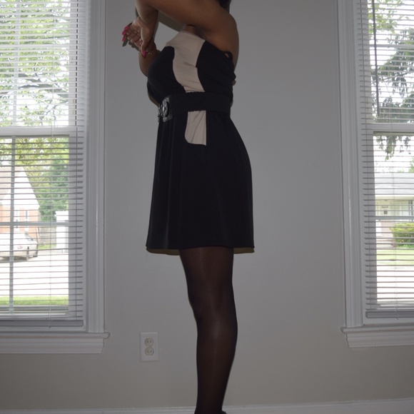 Women's Black and Sorbet with Tan Strip Tube Dress Size Small - Picture 3 of 5